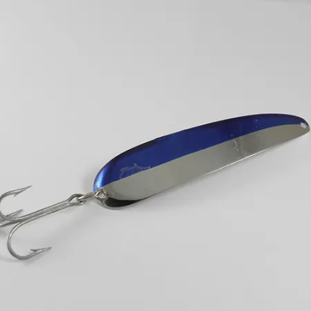 Vintage Eppinger King Flutter Devle 3200, 1/3oz Nickel / Blue fishing spoon #1592