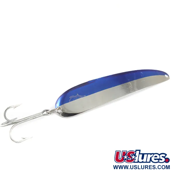 Vintage  Eppinger King Flutter Devle 3200, 1/3oz Nickel / Blue fishing spoon #1592