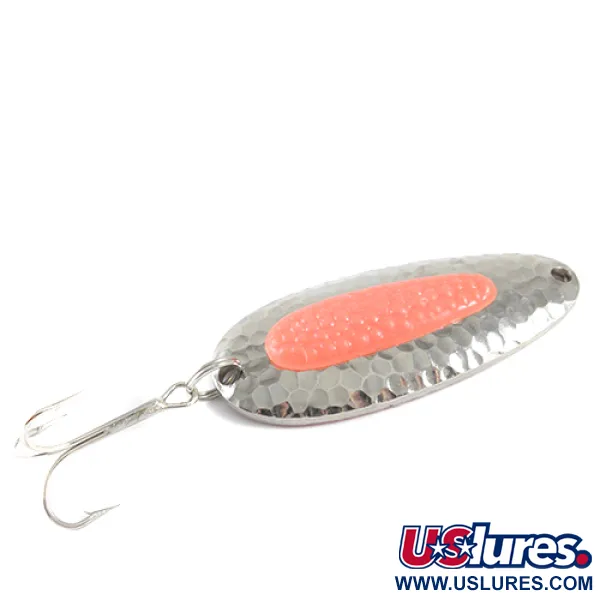 Vintage   Blue Fox Pixee , 3/4oz Nickel / Fluorescent Orange fishing spoon #1603