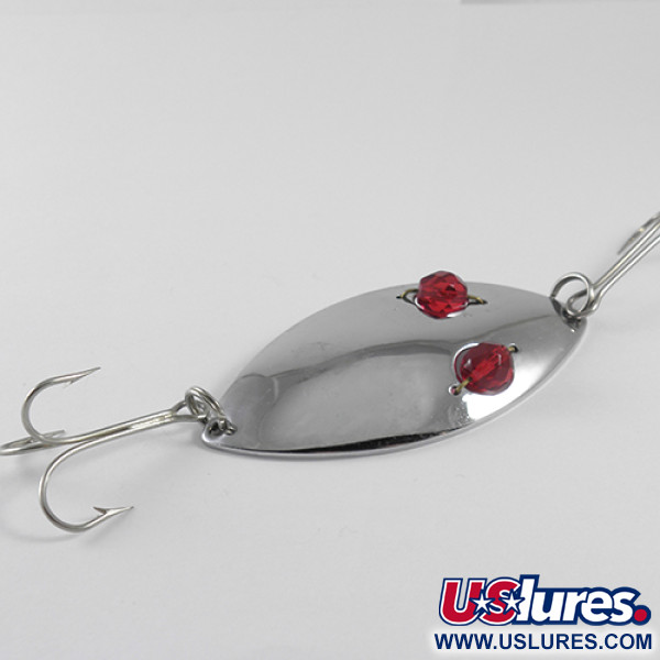 Vintage  Hofschneider Red Eye Wiggler, 1oz Nickel / Red Eyes fishing spoon #1604