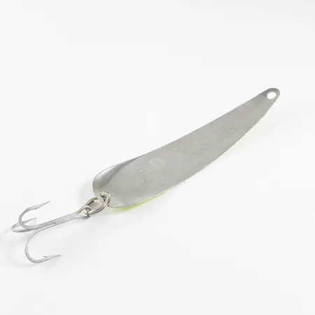 Vintage Eppinger JR Flutter Devle 3100, 3/16oz Fluorescent Yellow / Red / Nickel fishing spoon #1610