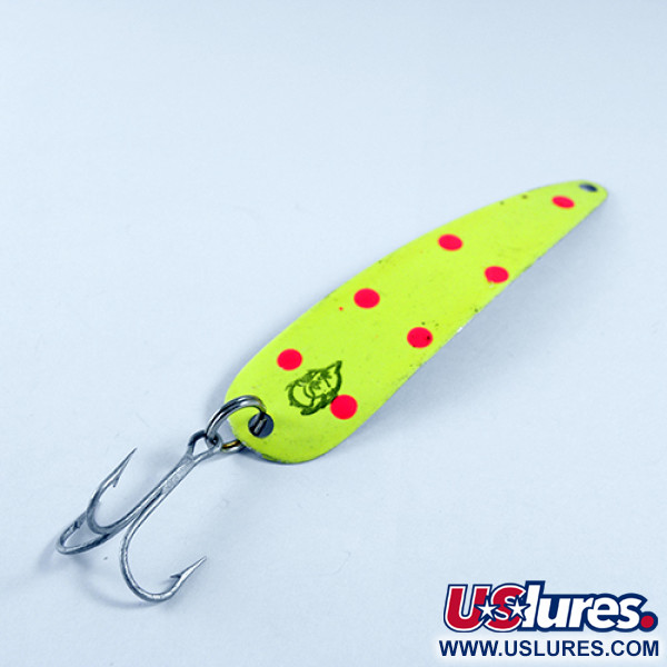 Vintage  Eppinger JR Flutter Devle 3100, 3/16oz Fluorescent Yellow / Red / Nickel fishing spoon #1610