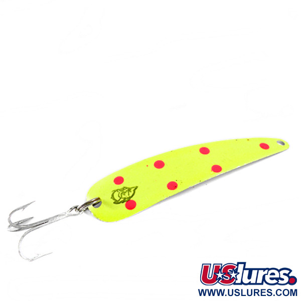Vintage  Eppinger JR Flutter Devle 3100, 3/16oz Fluorescent Yellow / Red / Nickel fishing spoon #1610