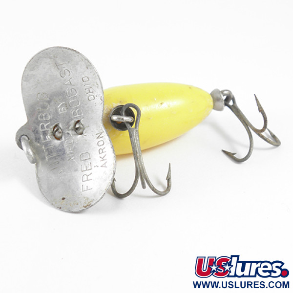 Vintage   Fred Arbogast Jitterbug , 1/4oz Yellow fishing lure #1613