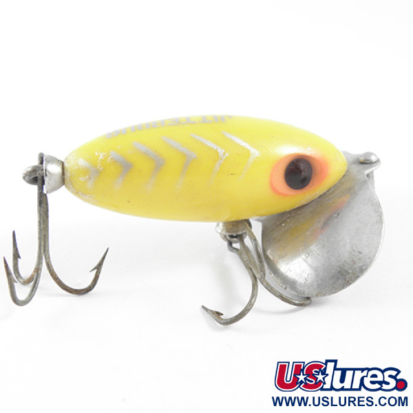 Vintage   Fred Arbogast Jitterbug , 1/4oz Yellow fishing lure #1613