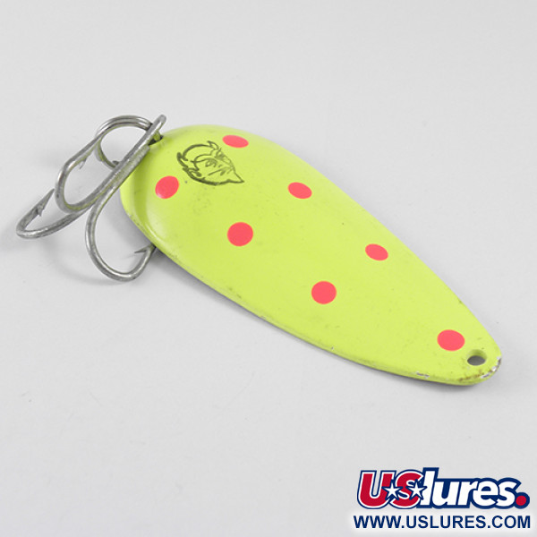 Vintage  Eppinger Dardevle Dardevlet , 3/4oz Fluorescent Yellow / Red / Nickel fishing spoon #1614