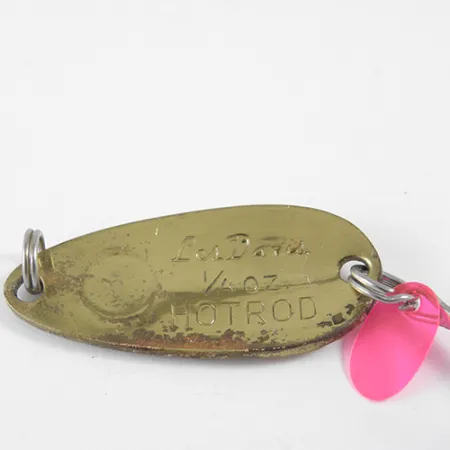 Vintage Luhr Jensen Les Davis Hotrod, 1/4oz Hammered Gold fishing spoon #1615