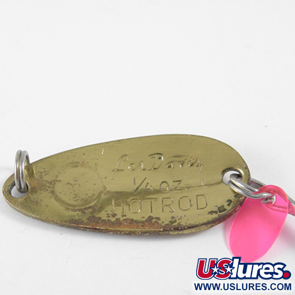 Vintage  Luhr Jensen Les Davis Hotrod, 1/4oz Hammered Gold fishing spoon #1615