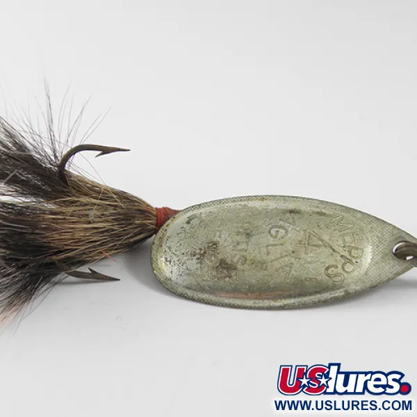 Vintage   Mepps Aglia Fluo 4 dressed (squirrel tail), 1/3oz Nickel spinning lure #1619