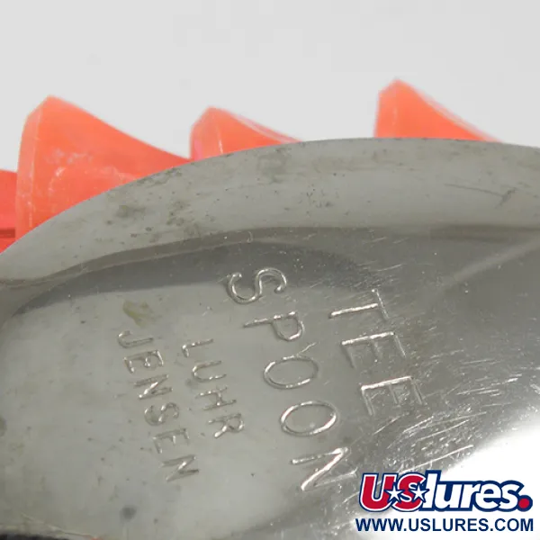 Vintage  Luhr Jensen TEE Spoon, 1/3oz Nickel / Pink spinning lure #1623