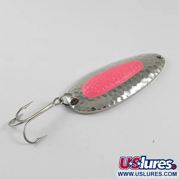Vintage   Blue Fox Pixee , 3/4oz Nickel / Pink fishing spoon #1630