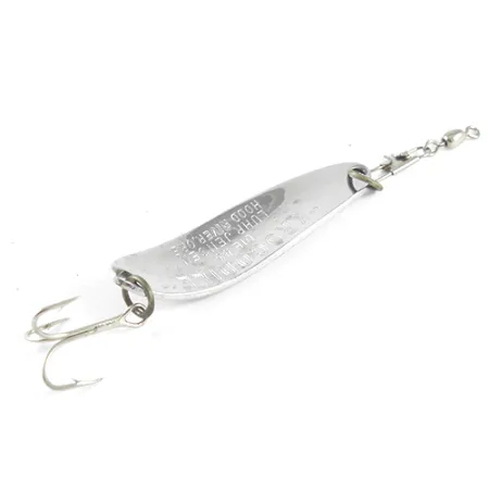 Vintage Luhr Jensen Krocodile Die #3, 1/3oz Hammered Nickel fishing spoon #1634