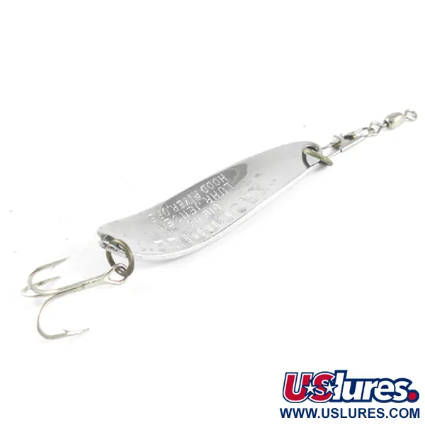 Vintage Luhr Jensen Krocodile Die #3, 1/3oz Hammered Nickel fishing spoon #1634