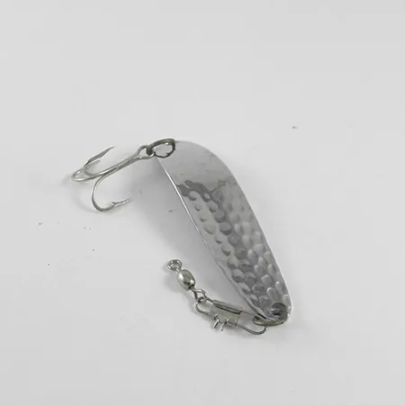 Vintage Luhr Jensen Krocodile Die #3, 1/3oz Hammered Nickel fishing spoon #1634