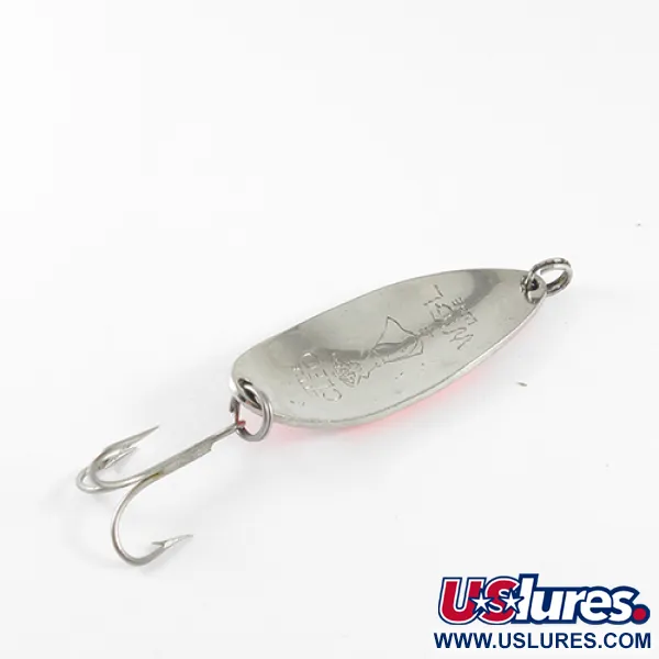 Vintage Seneca Little Cleo (Hula Girl), 1/2oz Nickel / Orange fishing spoon #1636