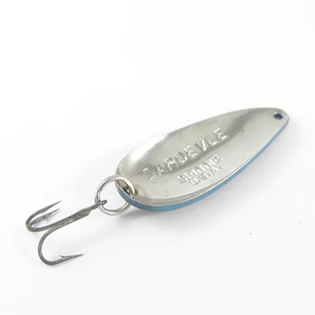Vintage Eppinger Dardevle Spinnie, 1/3oz Blue / Nickel fishing spoon #1638