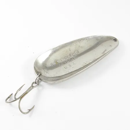 Vintage Eppinger Dardevle Rok't Devlet, 1 1/4oz Nickel fishing spoon #1656
