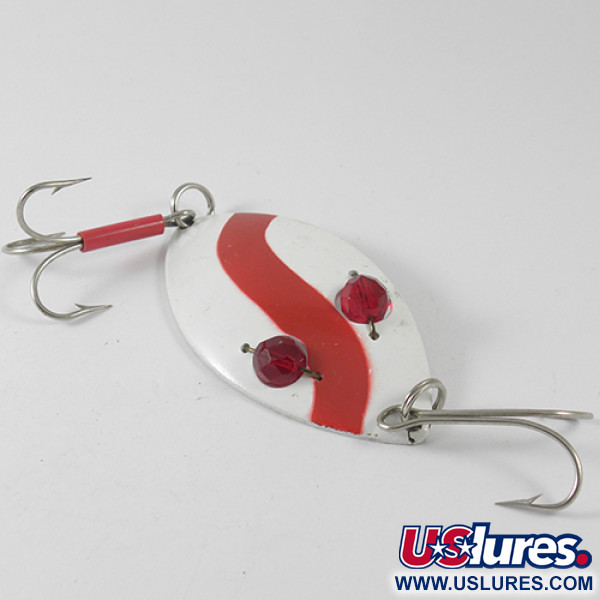 Vintage  Eppinger Red Eye Wiggler, 1oz Red / White fishing spoon #1658
