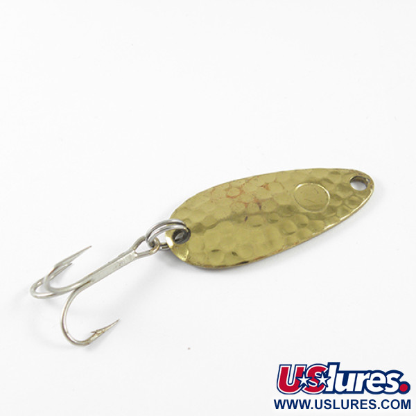 Vintage  Luhr Jensen Les Davis Hotrod, 1/4oz Hammered Gold fishing spoon #1671