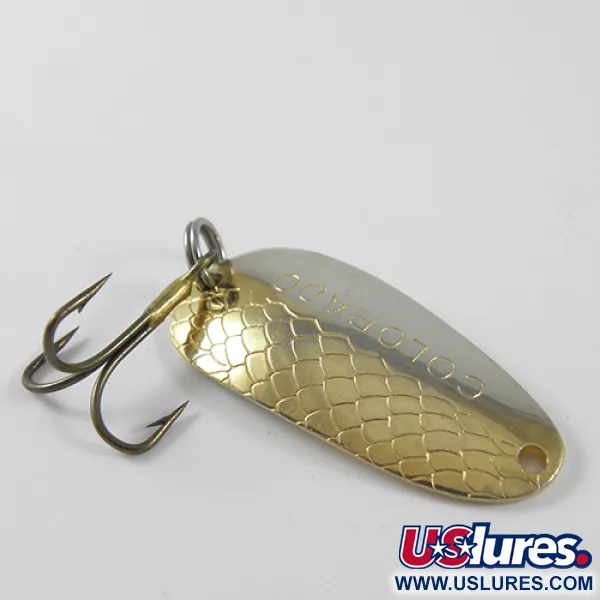 Vintage   Thomas Colorado, 1/4oz Gold / Nickel fishing spoon #1674