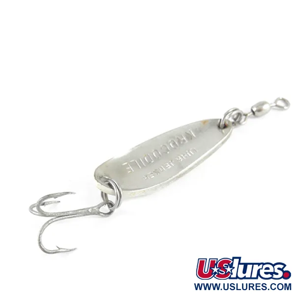 Vintage  Luhr Jensen Krocodile, 1/3oz Rainbow Trout / Nickel fishing spoon #1676