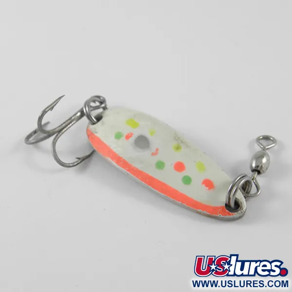 Vintage  Luhr Jensen Krocodile, 1/3oz Rainbow Trout / Nickel fishing spoon #1676