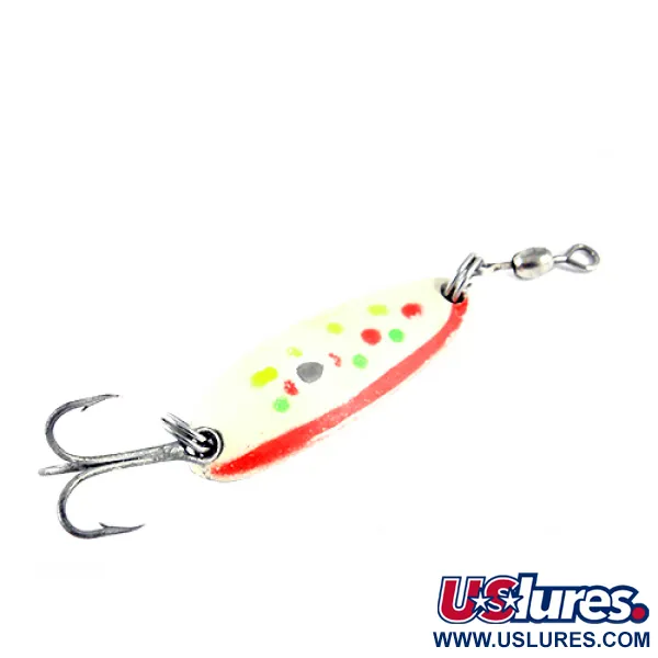 Vintage  Luhr Jensen Krocodile, 1/3oz Rainbow Trout / Nickel fishing spoon #1676