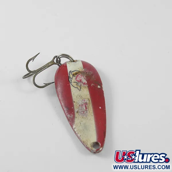Vintage  Eppinger Dardevle Spinnie, 1/3oz Red / White / Nickel fishing spoon #1679