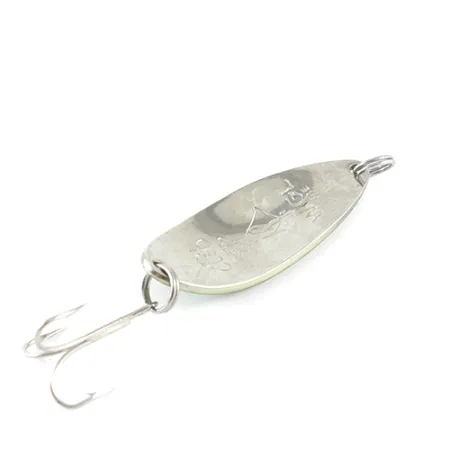 Vintage Seneca Little Cleo (Hula Girl), 2/3oz Green / Red / Nickel fishing spoon #1685