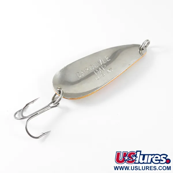 Vintage  Eppinger Dardevle Imp, 2/5oz Orange / Nickel fishing spoon #1692