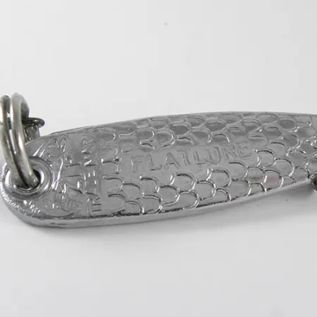 Vintage Unknown Zip Flatlure, 1 1/2oz Silver fishing spoon #1694