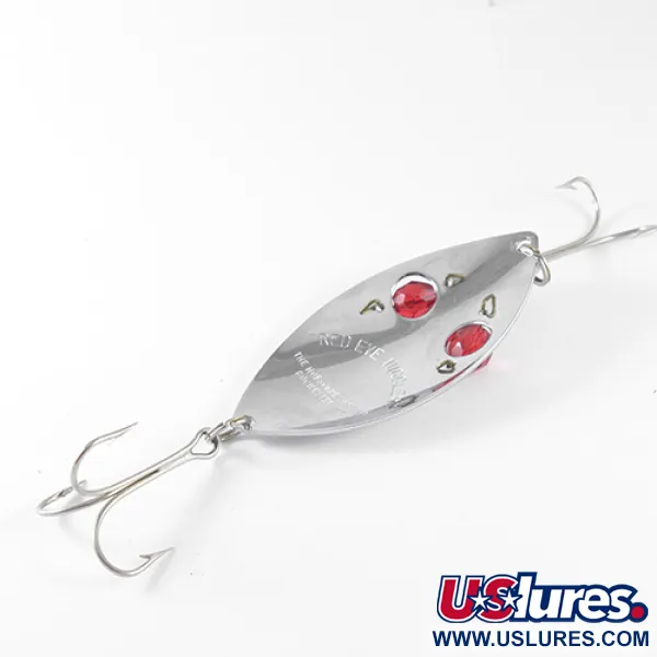 Vintage  Hofschneider Red Eye Wiggler, 1oz Nickel / Red Eyes fishing spoon #1697