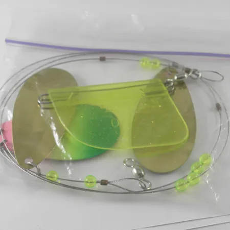 Luhr Jensen Les Davis Lake Troll, 1oz Fluorescent Green / Pink / Brass fishing #1711