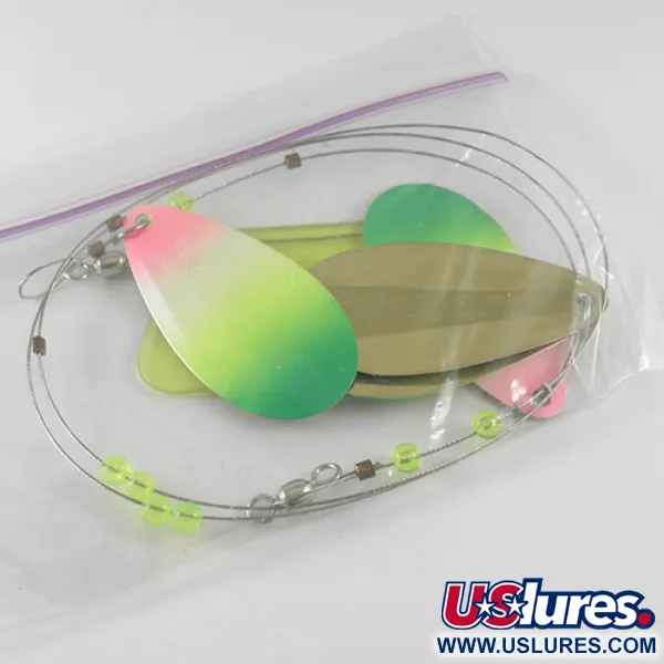   Luhr Jensen Les Davis Lake Troll, 1oz Fluorescent Green / Pink / Brass fishing #1711