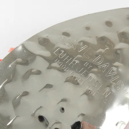 Vintage Luhr Jensen Dave Davis, 3/5oz Fluorescent Orange / Hammered Nickel spinning lure #1712