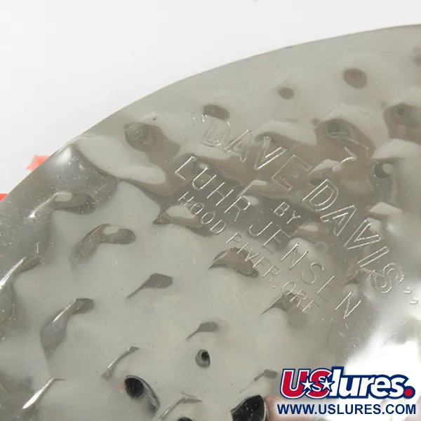 Vintage  Luhr Jensen Dave Davis, 3/5oz Fluorescent Orange / Hammered Nickel spinning lure #1712