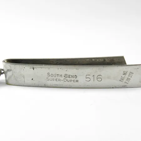 Vintage South Bend Super-Duper 516, 2/3oz Nickel fishing spoon #1721