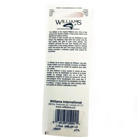 Williams Wabler W50 UV, 1/2oz Silver / Red / Green Fluorescent fishing spoon #1732