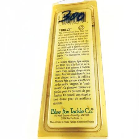 Blue Fox Vibrax Minnow Spin 2, 1/3oz spinning lure #5581