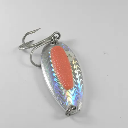 Vintage Blue Fox Rattlin Pixee, 1oz Rainbow Nickel / Orange fishing spoon #1738