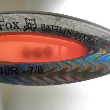 Vintage Blue Fox Rattlin Pixee, 1oz Rainbow Nickel / Orange fishing spoon #1738
