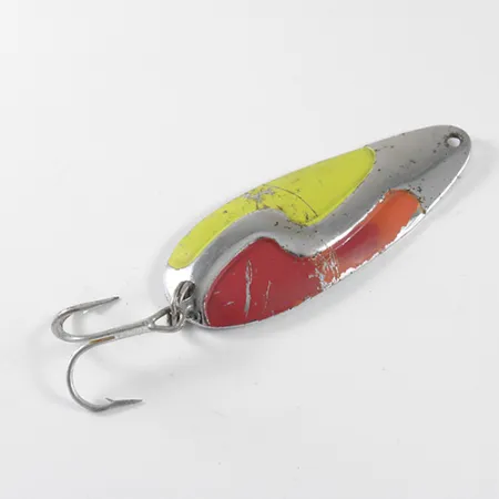 Vintage Kushner Kush Spoon, 1/3oz Red / Yellow / Nickel fishing spoon #1743