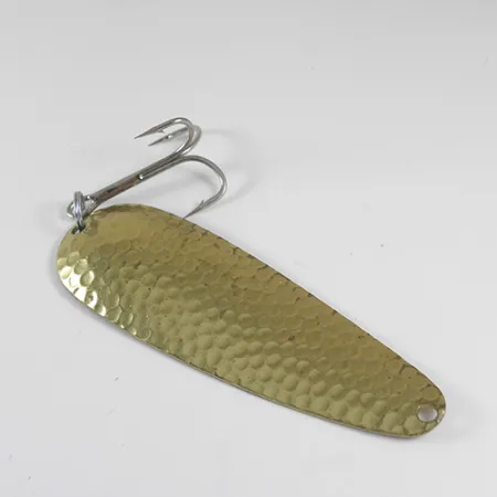 Vintage Worth Chippewa, 2/3oz Hammered Gold fishing spoon #1744