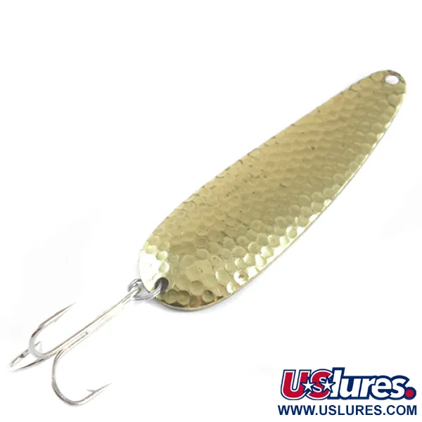 Vintage  Worth Chippewa, 2/3oz Hammered Gold fishing spoon #1744