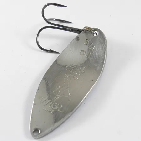 Vintage Seneca Little Cleo (Hula Girl), 3/4oz Blue / Red / Nickel fishing spoon #1745