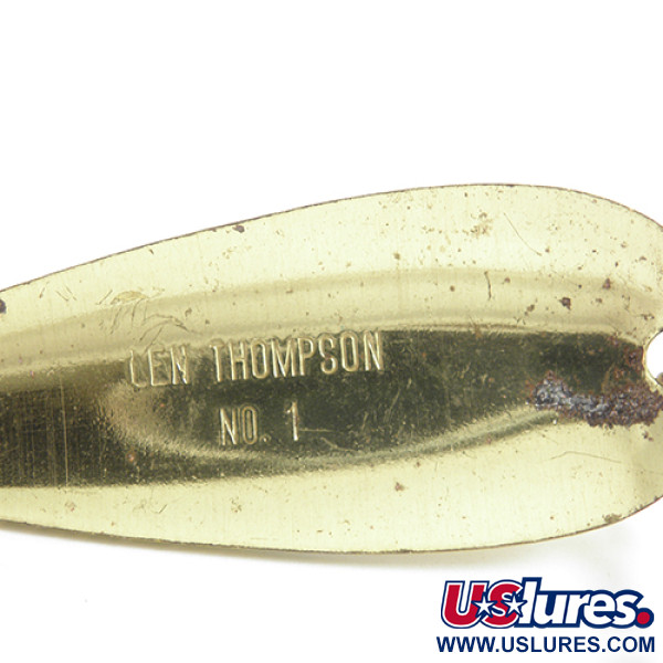 Vintage Len Thompson #00, 1/2oz Five of diamonds (Red / Yellow / Brass) fishing  spoon #2580