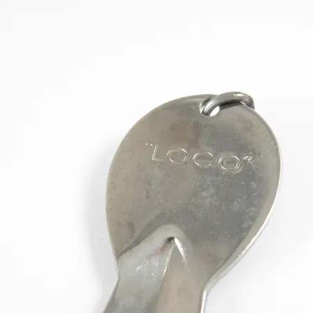 Vintage Glen Evans Loco 4, 1/3oz Nickel / Blue fishing spoon #1750