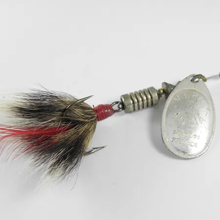 Vintage Mepps Aglia 3 dressed, 1/4oz Nickel spinning lure #1751