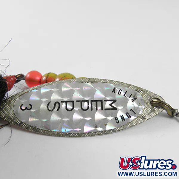 Vintage   Mepps Aglia Long 3 Dressed, 2/5oz Nickel spinning lure #1752