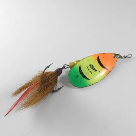 Vintage Mepps Aglia 5 Dressed, 1/2oz Fire Tiger spinning lure #1753